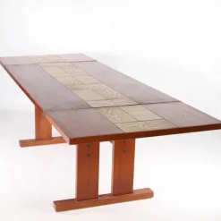 Pamono Large Rosewood and Ceramic Dining Table, 1970s