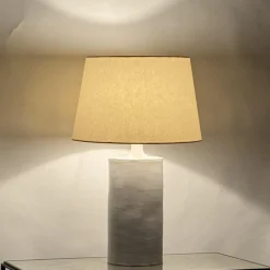 Pamono Large Satin White Rouleau Ceramic Table Lamp by Atelier Cabanel><noscript><img width=