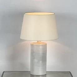 Pamono Large Satin White Rouleau Ceramic Table Lamp by Atelier Cabanel><noscript><img width=
