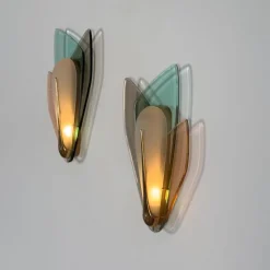 Clearance Pamono Large Sconces attributed to Max Ingrand for Fontana Artes, Italy, 1955, Set of 2