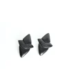 Pamono Large Sculptural Black Ear-Clips in Ebony from Monies, Denmark, 2000s, Set of 2> Earrings