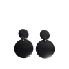 Pamono Large Sculptural Black Ear-Clips in Ebony, Denmark, 2000s, Set of 2> Earrings