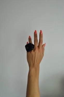 Pamono Large Sculptural Black Ring in Ebony, Denmark, 2000s><noscript><img width=