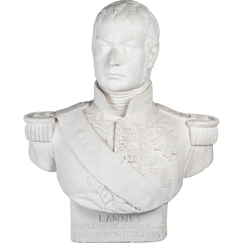 New Pamono Large Sculpture Bust of Marshal Lannes, 1700s-1800s, Plaster