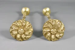 Pamono Large Second Empire French Brass Curtain Tie-Backs, Set of 2