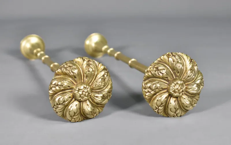 Pamono Large Second Empire French Brass Curtain Tie-Backs, Set of 2