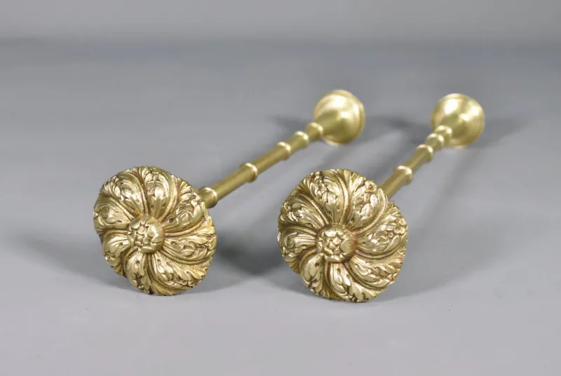 Pamono Large Second Empire French Brass Curtain Tie-Backs, Set of 2