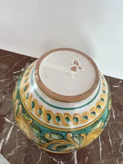 Pamono Large Sicilian Glazed Ceramic Cachepot from Santo Stefano Di Camastra, 1970s><noscript><img width=