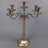 Pamono Large Silver Metal 5-Light Candelabra with Hexagonal Base, 1970s> Candleholders