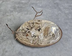 Best Pamono Large Silver Plated Covered Serving Platter attributed to Teghini Firenze, 1960s