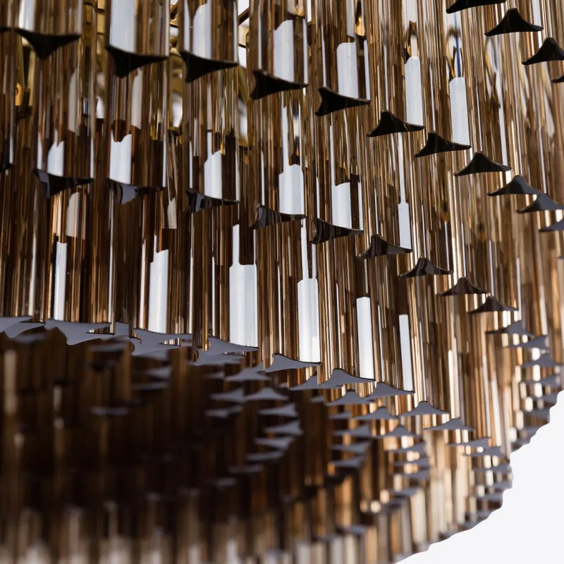 Pamono Large Smoked Amaro Drum Chandelier from Pure White Lines> Ceiling Lights