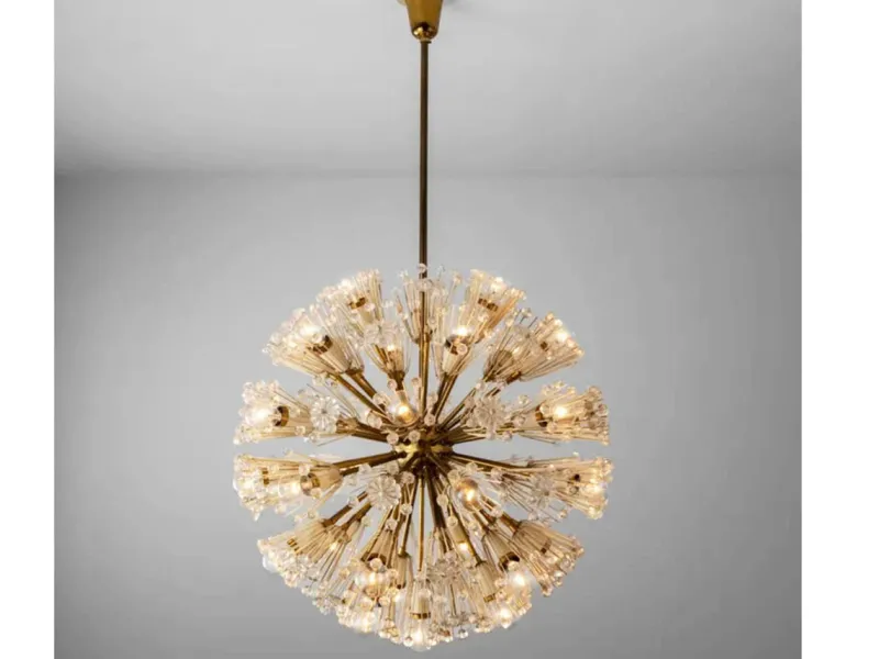 Pamono Large Snowball Sputnik Chandelier from Rupert Nikoll, Austria, 1950s> Ceiling Lights