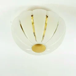 Pamono Large Space Age Glass Flush Mount from Limburg, Germany, 1970s> Ceiling Lights