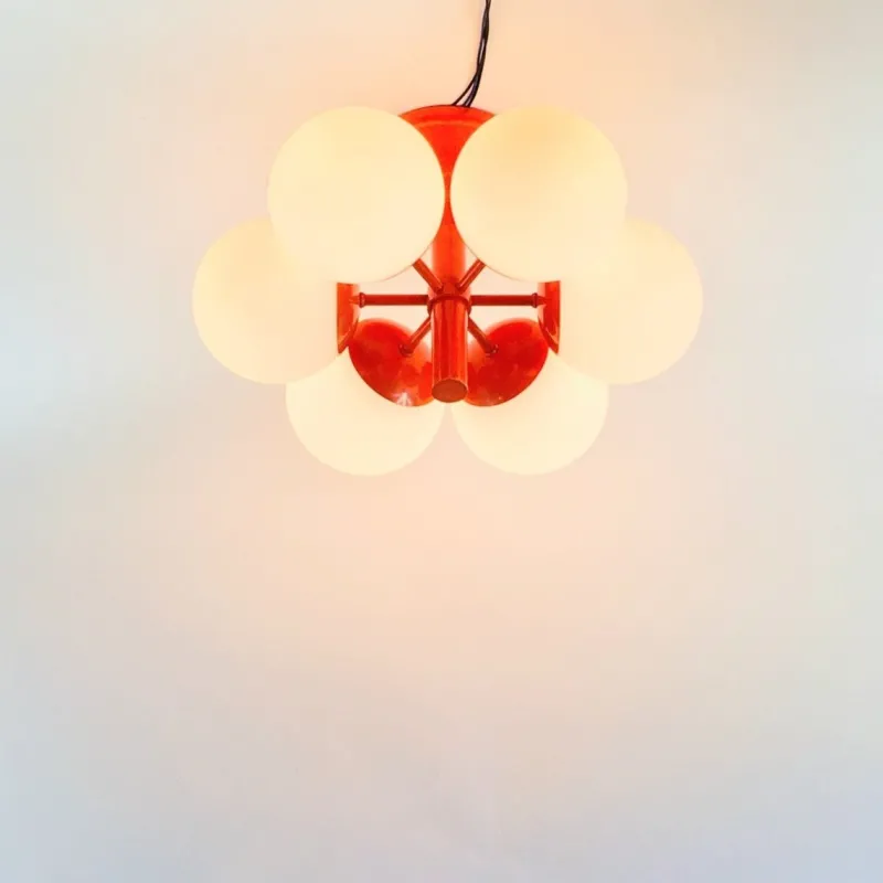 Pamono Large Space Age Sputnik Ceiling Light in Opal Glass from Kaiser Leuchten, 1960s> Ceiling Lights