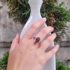 Sale Pamono Large 21st Century Zultanite and Zircon Ring in 925 Sterling Silver, Italy, 2010s