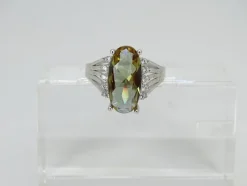 Sale Pamono Large 21st Century Zultanite and Zircon Ring in 925 Sterling Silver, Italy, 2010s