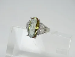 Sale Pamono Large 21st Century Zultanite and Zircon Ring in 925 Sterling Silver, Italy, 2010s