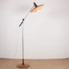 Pamono Large Steel and Teak Tilting Floor Lamp by Georges Frydman, 1960s> Floor Lamps