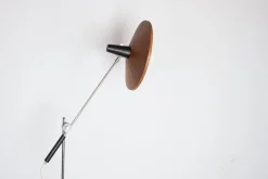 Pamono Large Steel and Teak Tilting Floor Lamp by Georges Frydman, 1960s><noscript><img width=