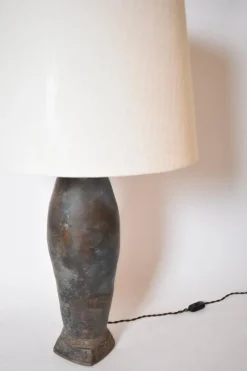 Pamono Large Stoneware Oblong Lamp from La Borne, 1970s><noscript><img width=