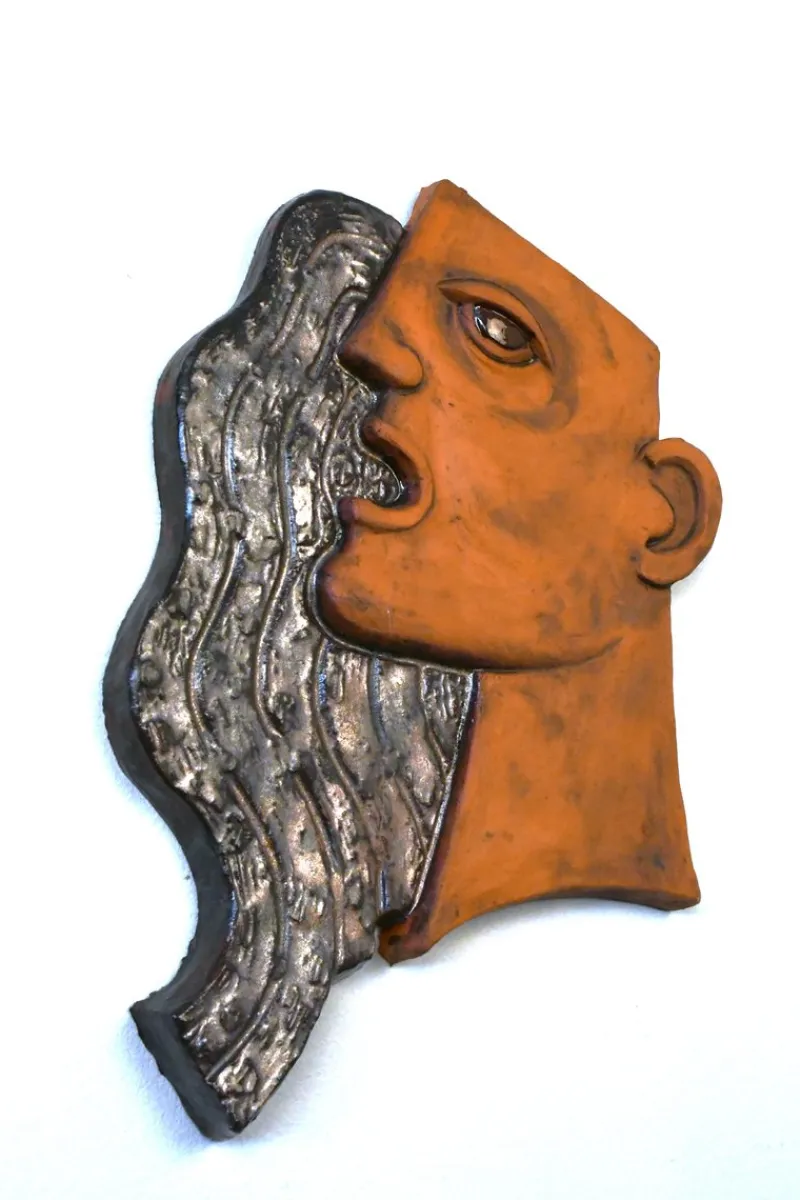 Discount Pamono Large Swedish Art Deco Style Ceramic Wall Relief by Lars Bergsten, 1980s