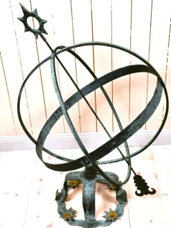 Pamono Large Swedish Garden Wrought Copper Sundial, 1950s> Garden Accessories