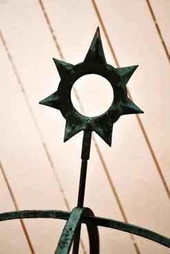 Pamono Large Swedish Garden Wrought Copper Sundial, 1950s><noscript><img width=