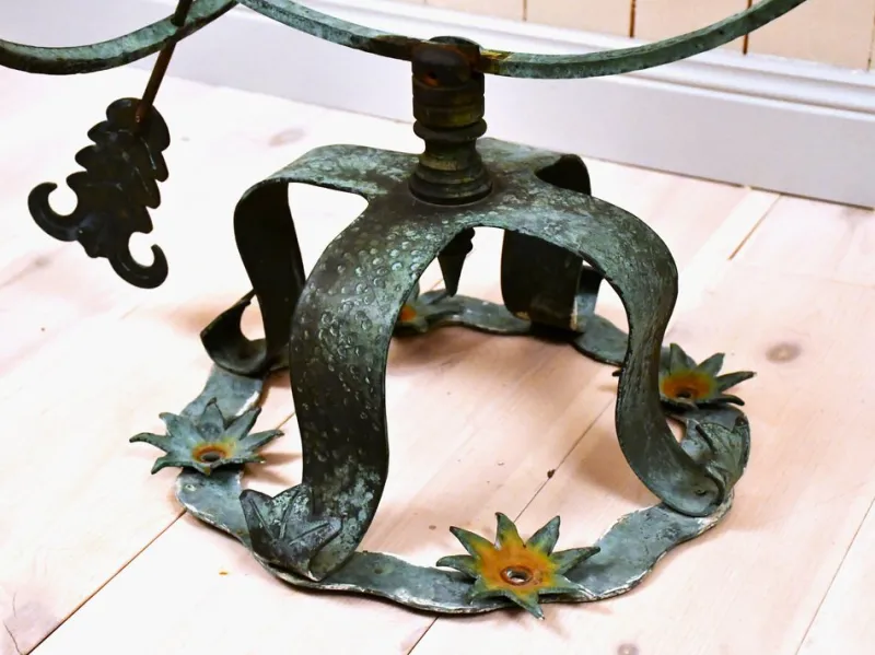 Pamono Large Swedish Garden Wrought Copper Sundial, 1950s> Garden Accessories