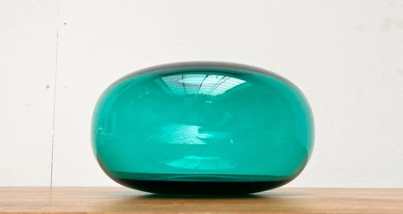 Pamono Large Swedish Stockholm Series Vase in Handmade Glass from Ikea, 1990s> Vases