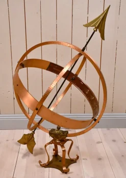 Sale Pamono Large Swedish Wrought Iron, Brass and Copper Garden Sundial, 1960s