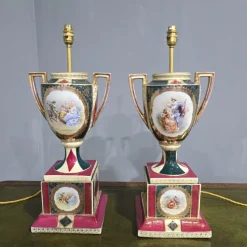 Pamono Large Table Lamps, Vienna, Austria, 1880, Set of 2> Table Lamps