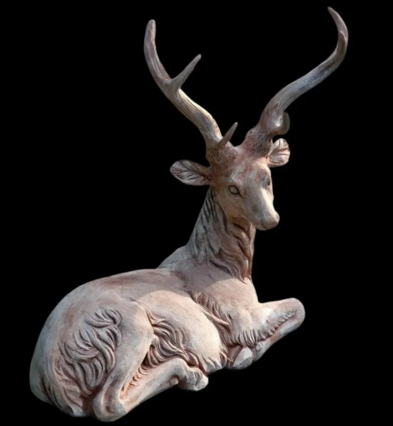 Pamono Large Terracotta Deer, 1950s> Garden Accessories