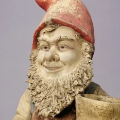 Pamono Large Terracotta Garden Gnome with Flower Pot, Germany, 1920s><noscript><img width=