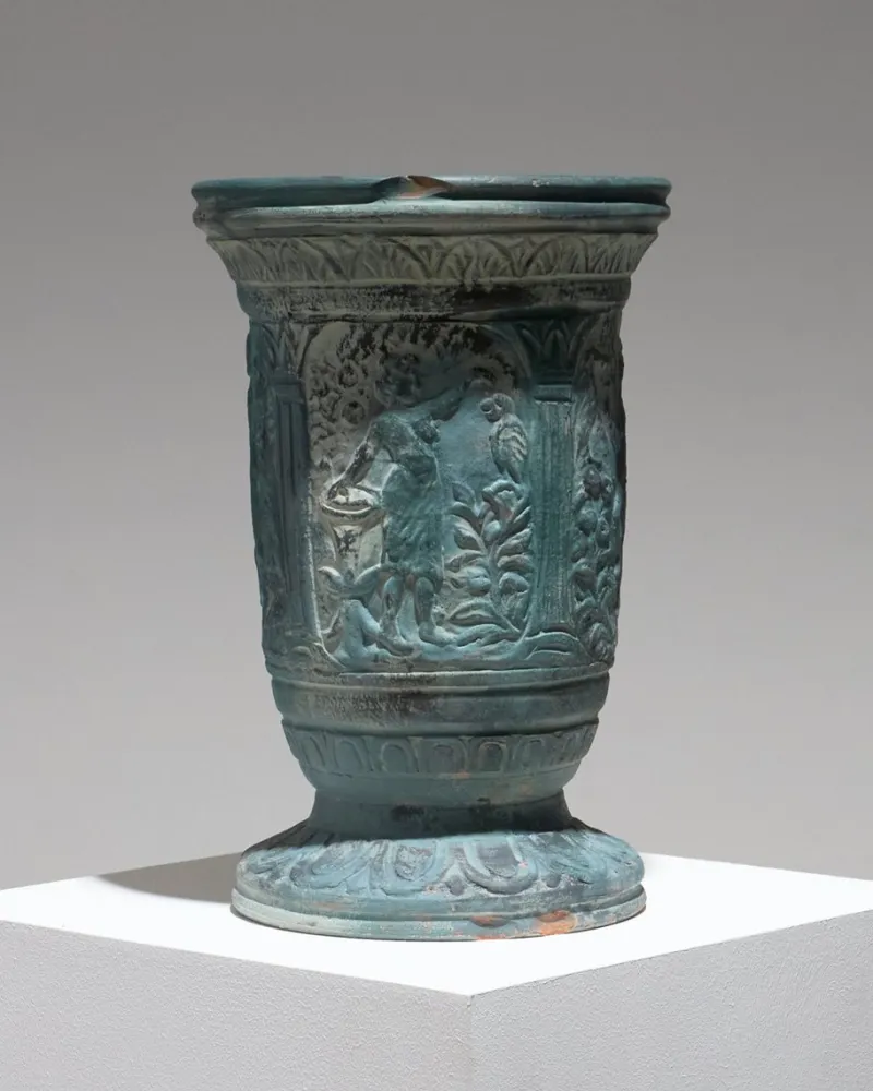 Pamono Large Terracotta Vase with Mythological Decoration, 1950s> Vases