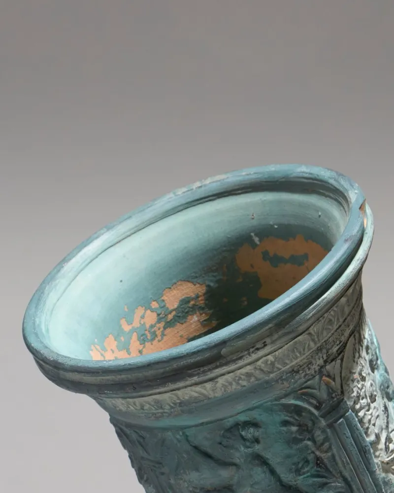 Pamono Large Terracotta Vase with Mythological Decoration, 1950s> Vases
