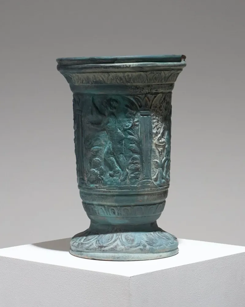 Pamono Large Terracotta Vase with Mythological Decoration, 1950s> Vases