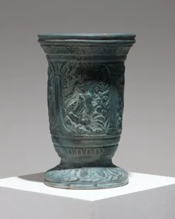 Pamono Large Terracotta Vase with Mythological Decoration, 1950s><noscript><img width=