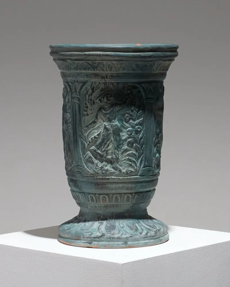 Pamono Large Terracotta Vase with Mythological Decoration, 1950s> Vases