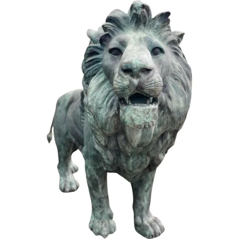 Online Pamono Large 20th Century Bronze Lions, Set of 2