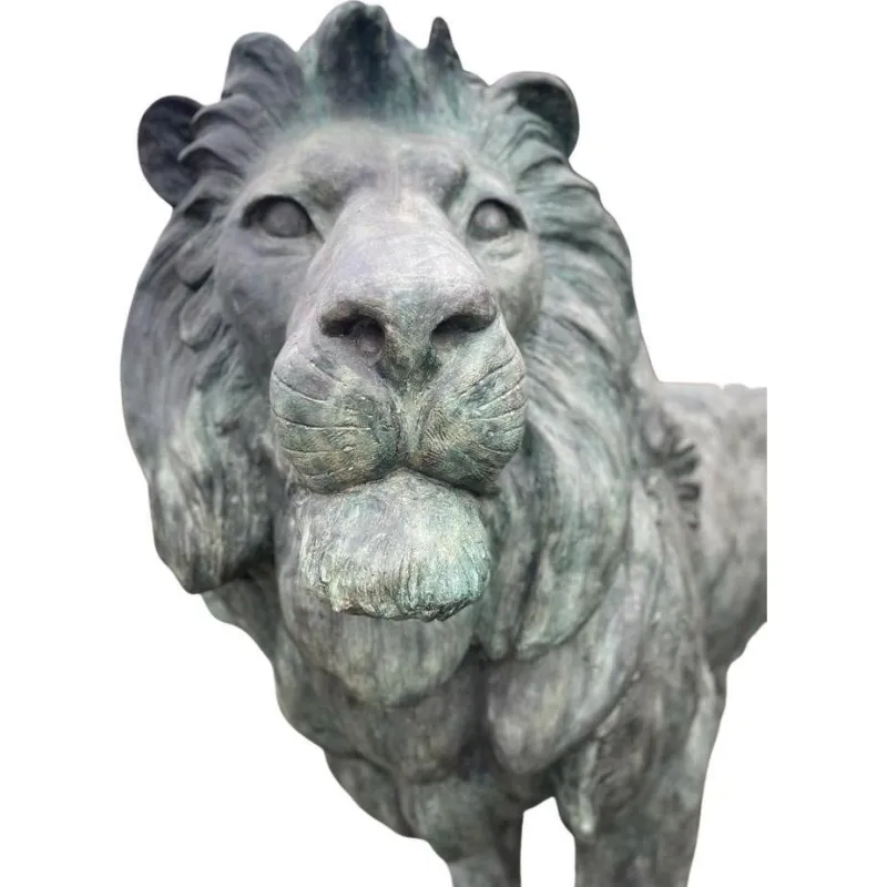 Online Pamono Large 20th Century Bronze Lions, Set of 2