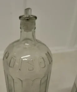 Pamono Large 19th Century Clear Glass Pharmacy Poison Bottles, Unkns, Set of 2><noscript><img width=