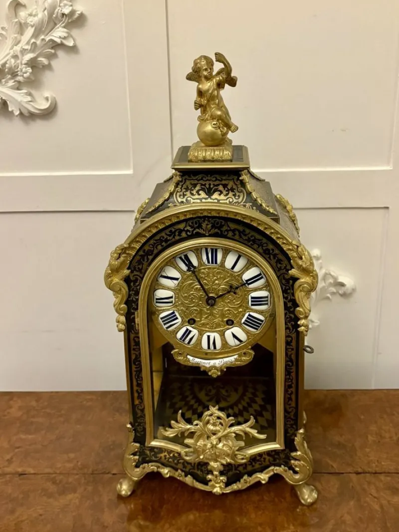 Discount Pamono Large 18th Century French Boulle and Ormolu Mounted Bracket Clock by Martinot of Paris, 1730s