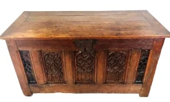 Pamono Large 16th Century French Gothic Trunk, France, 1580s><noscript><img width=