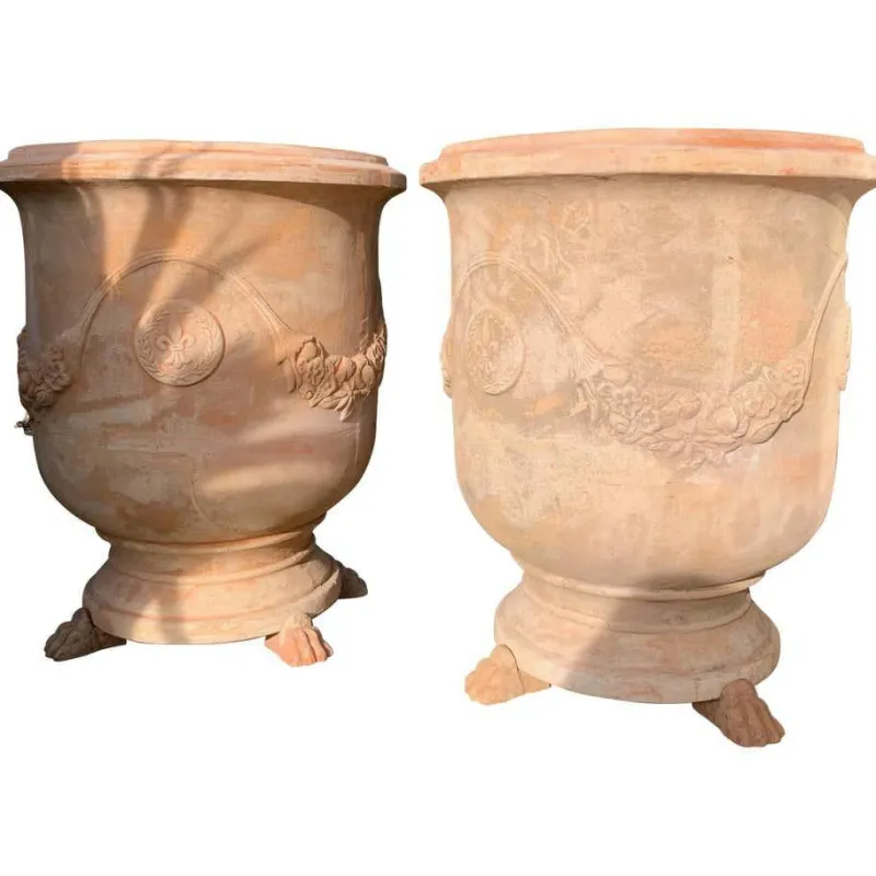 Hot Pamono Large 20th Century Handmade Terracotta Pots, Tuscany, Set of 2