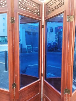 Sale Pamono Large 20th Century Screen in Carved Wood and Mirror, Asia
