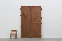 New Pamono Large 17th Century Terracotta Lacquered Oak Monastery Doors, Portugal, Set of 2