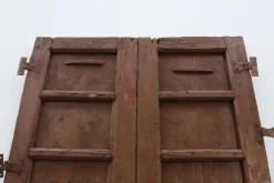 New Pamono Large 17th Century Terracotta Lacquered Oak Monastery Doors, Portugal, Set of 2