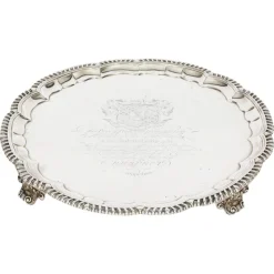 New Pamono Large 19th Century William IV Silver Tray Salver by Paul Storr, 1820