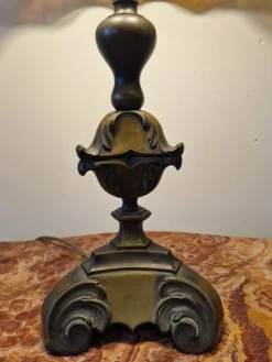 Best Pamono Large Tiffany Style Table Lamp in Brass