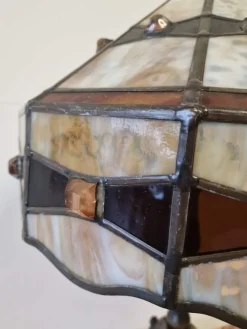 Best Pamono Large Tiffany Style Table Lamp in Brass